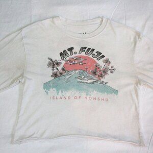 Gold Rush White Graphic Long Sleeve Top Harajuku Japanese Streetwear Size S